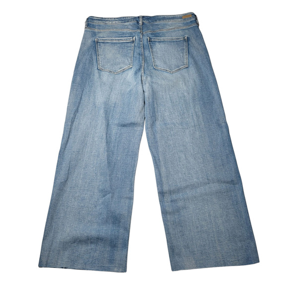 Liverpool Stride High Rise Wide Leg Jeans Cut Raw Hem Medium Weir Canyon Wash 14 - Picture 4 of 12